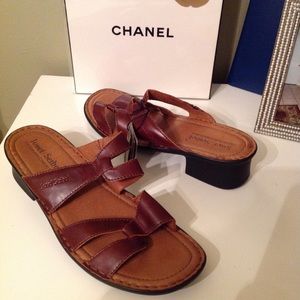 Josef Seibel Brown slide Sandals low Heel Size 41